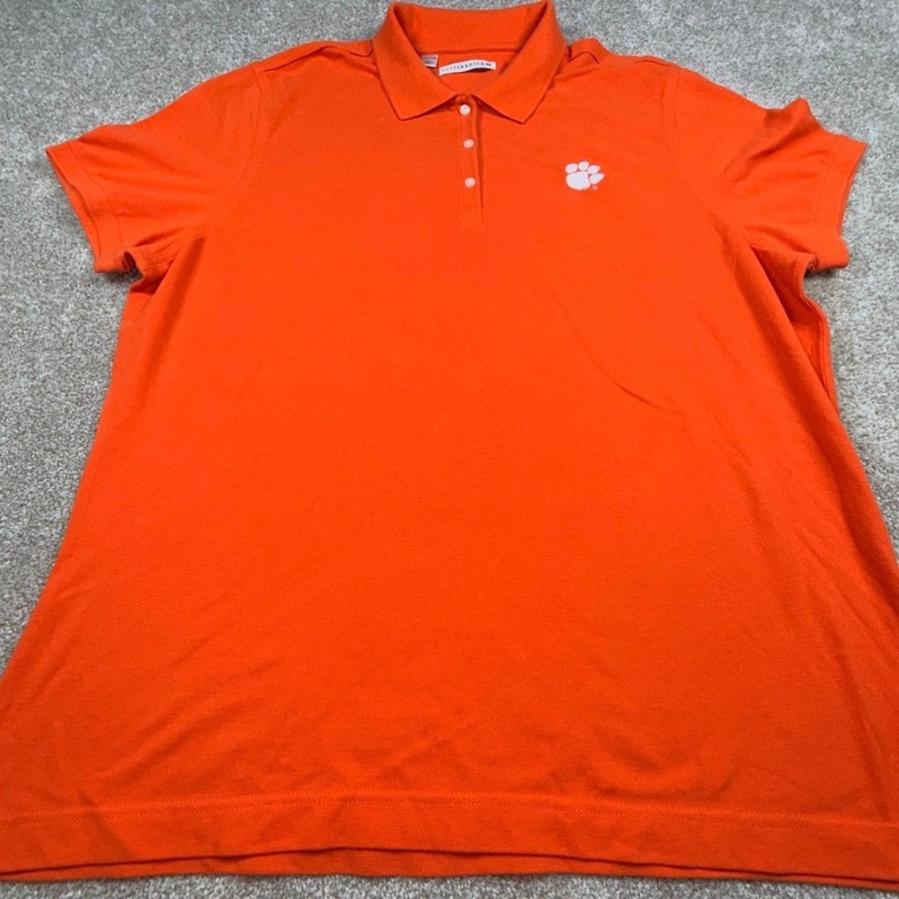 Cutter & Buck Clemson Tigers Polo Shirt Mens XXXL Orange Cotton Pique NCAA